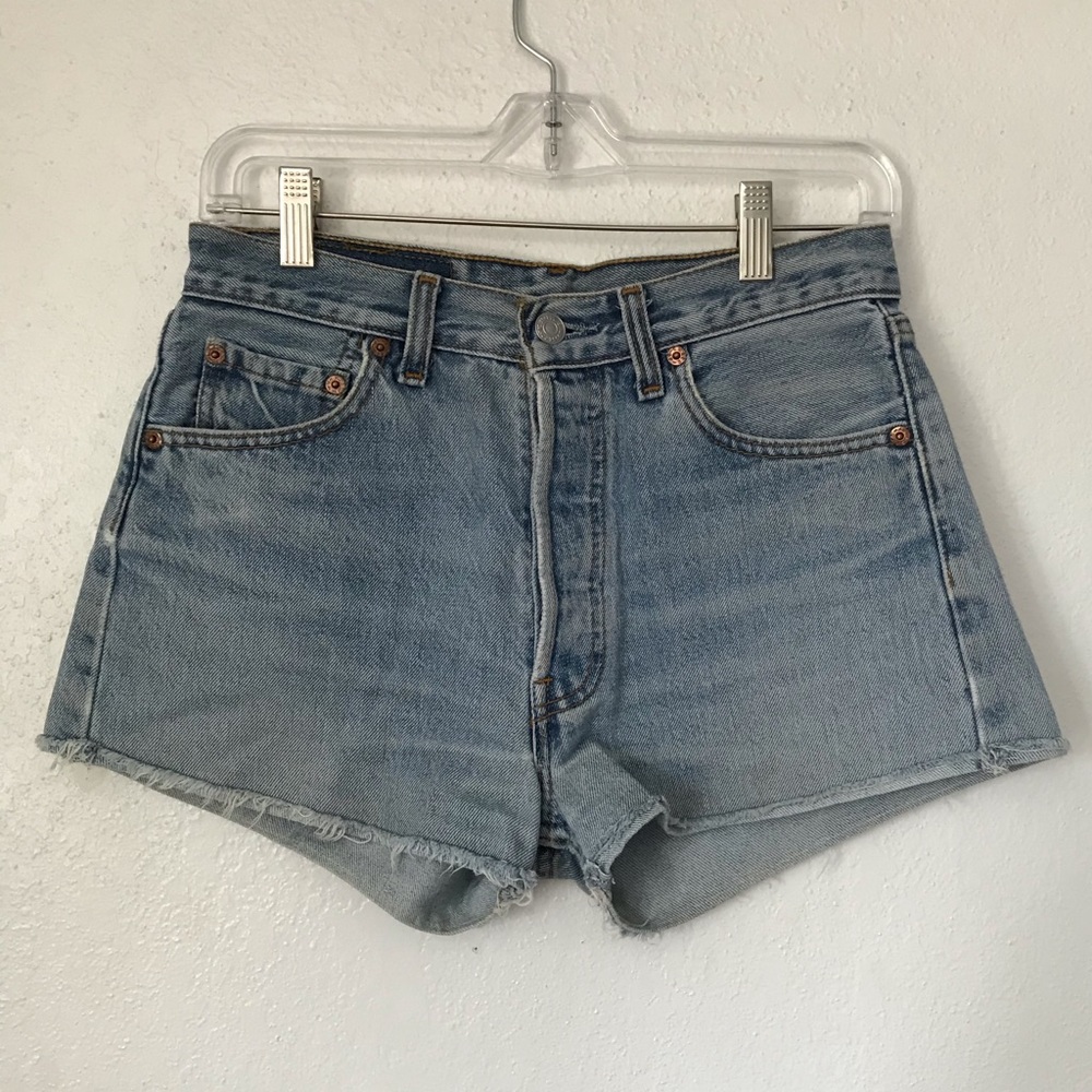 Levis 501 high-rise cutoff jean shorts